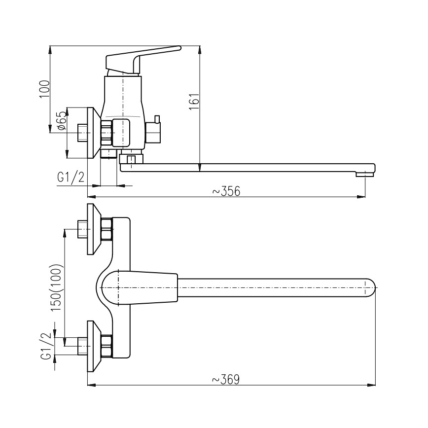 RAV Slezák CO153.5 - Bateria wannowa COLORADO chrom polerowany