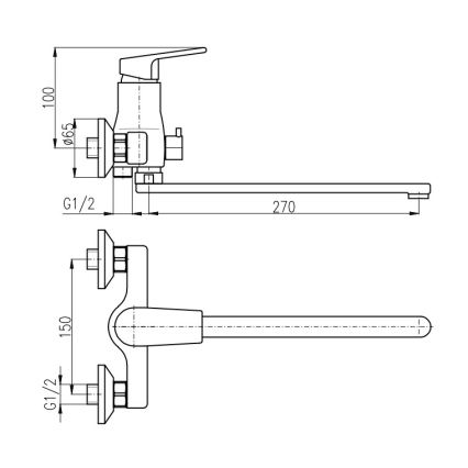 RAV Slezák CO153.5CMATZ - Bateria wannowa COLORADO czarno-złota