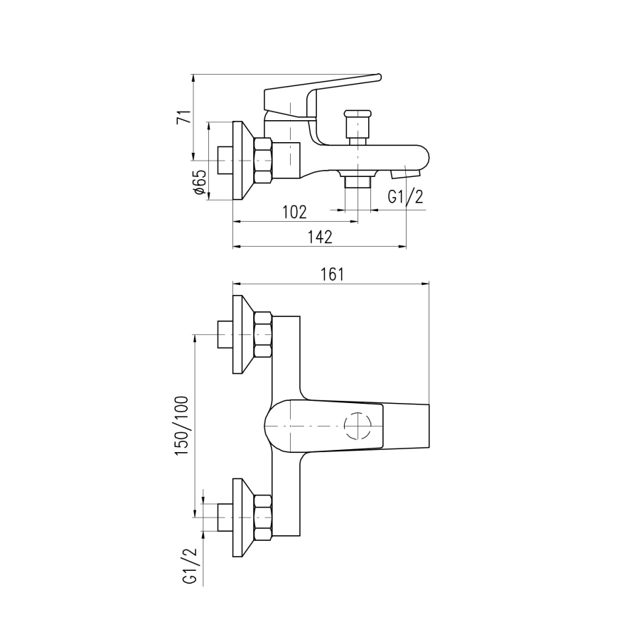 RAV Slezák CO154.5 - Bateria wannowa COLORADO, błyszczący chrom