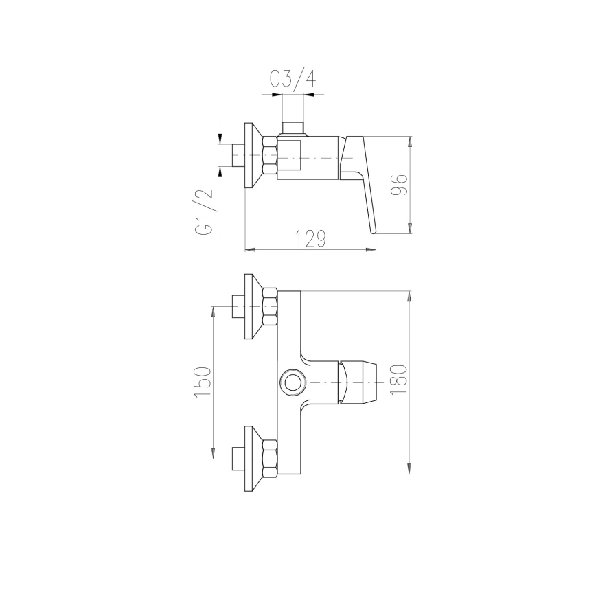 RAV Slezák CO182.5 - bateria prysznicowa COLORADO chrom błyszczący