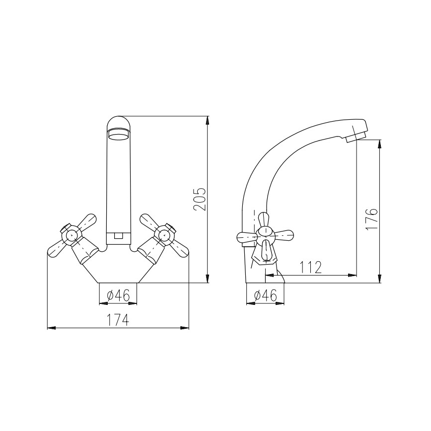 RAV Slezák MK120.0/2 - bateria umywalkowa MORAVA 20,5 cm chrom błyszczący