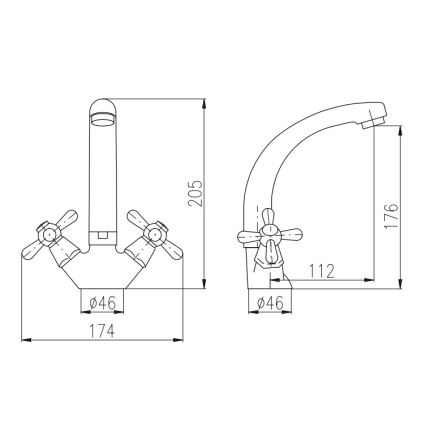 RAV Slezák MK120.0/2 - bateria umywalkowa MORAVA 20,5 cm chrom błyszczący