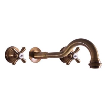 RAV Slezák MK131SM - bateria umywalkowa do montażu podtynkowego MORAVA RETRO w postarzanym mosiądzu