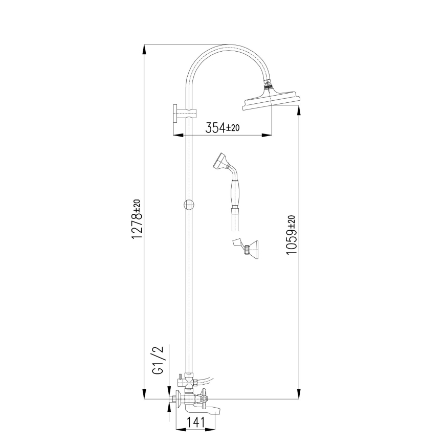 RAV Slezák MK154.5/3 - Zestaw wannowy z baterią MORAVA, chrom błyszczący