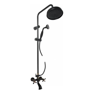 RAV Slezák MK159.5/7CMATSM - Zestaw wannowy z baterią MORAVA RETRO czarny/mosiądz