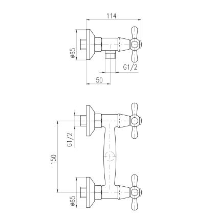RAV Slezák MK180.5 - Bateria prysznicowa MORAVA, chrom błyszczący