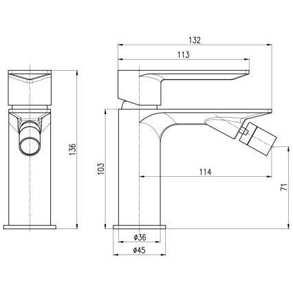 RAV Slezák NL144.0ZRK - bateria bidetowa NIL 13,6 cm w szczotkowanym wykończeniu różowego złota
