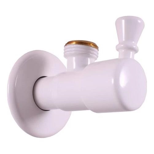 RAV Slezák RV0112B - kątowy zawór RETRO, błyszczący biały