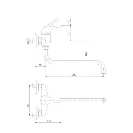 RAV Slezák SA001.5/22 - Bateria zlewozmywakowa/umywalkowa SAZAVA błyszczący chrom