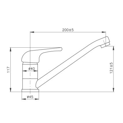 RAV Slezák SA005.0 - Bateria zlewozmywakowa SAZAVA 11,7 cm chrom błyszczący