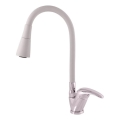 RAV Slezák SA006.0/13S - Bateria zlewozmywakowa z elastyczną wylewką SAZAVA 35,6 cm szary/błyszczący chrom