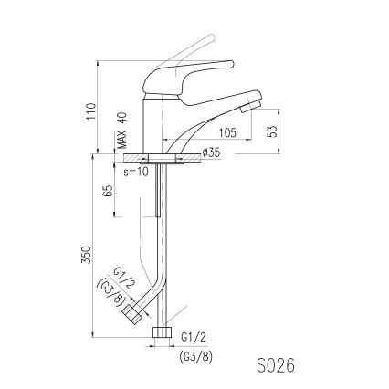 RAV Slezák SA026.0 - Bateria umywalkowa SAZAVA 11,5 cm, chrom błyszczący