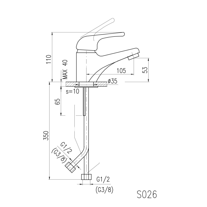 RAV Slezák SA026.0 - Bateria umywalkowa SAZAVA 11,5 cm, chrom błyszczący