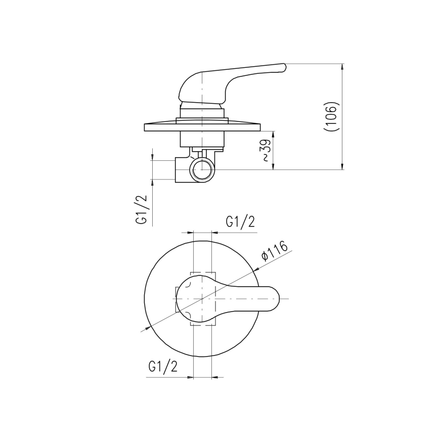 RAV Slezák SA083 - Bateria prysznicowa podtynkowa SAZAVA, błyszczący chrom