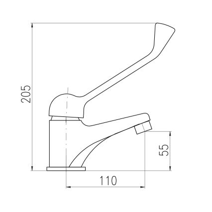 RAV Slezák SA626.0 - Bateria umywalkowa z dźwignią medyczną SAZAVA 20,5 cm chrom błyszczący