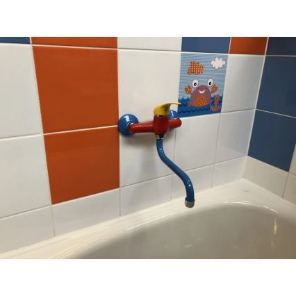 RAV Slezák SAJ001.5/21 - Bateria umywalkowa JUNIOR czerwona/niebieska/żółta