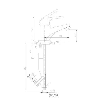RAV Slezák SAJ026.0 - Bateria umywalkowa JUNIOR 11,4 cm czerwona/żółta