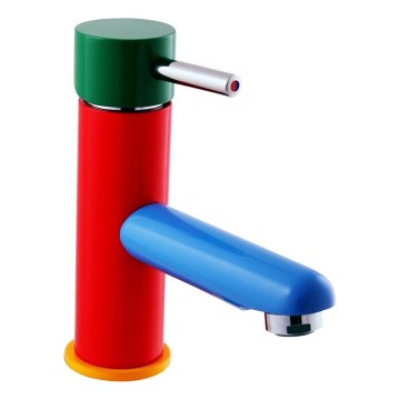 RAV Slezák SE426.0 - Bateria umywalkowa JUNIOR 15,7 cm czerwona/niebieska/zielona