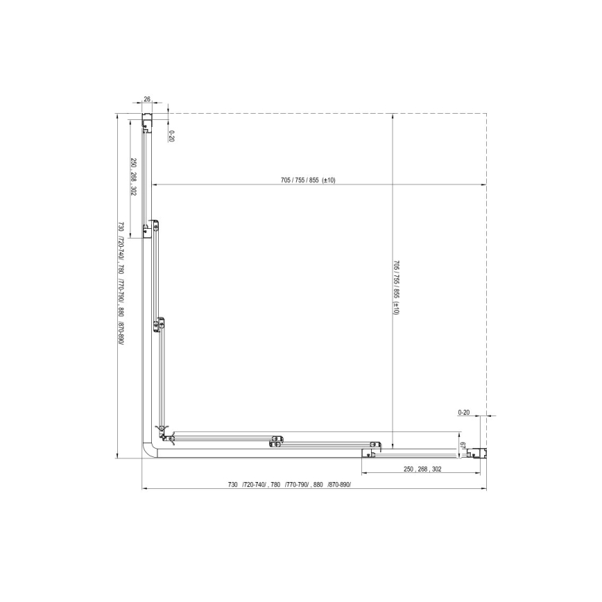 Ravak 15V701R2Z1 - Drzwi prysznicowe SUPERNOVA 90x198 cm białe