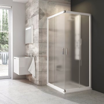 Ravak 1LV40100ZG - Czteroczęściowa narożna kabina prysznicowa BLIX 80x80 cm, biała