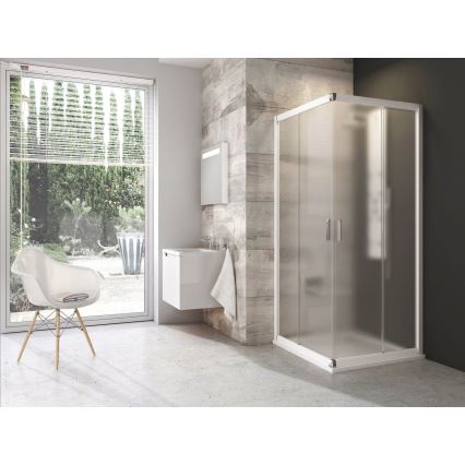 Ravak 1LV40100ZG - Czteroczęściowa narożna kabina prysznicowa BLIX 80x80 cm, biała