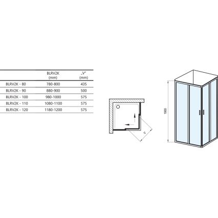 Ravak 1XV70C00Z1 - Kabina prysznicowa BLIX 90x90 cm chrom błyszczący