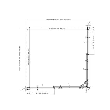 Ravak 1XVG0C00Z1 - Drzwi prysznicowe BLIX 120x190 cm błyszczący chrom
