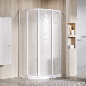 Ravak 3114O10211 - Kabina prysznicowa 4-częściowa ćwierćokrągła SUPERNOVA 80x80 cm biała