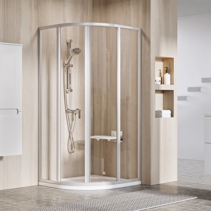 Ravak 3114OU02Z1 - Ćwierćokrągła czteroczęściowa kabina prysznicowa SUPERNOVA 80x80 cm satynowa