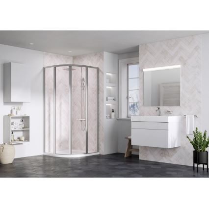 Ravak 3114OU02Z1 - Ćwierćokrągła czteroczęściowa kabina prysznicowa SUPERNOVA 80x80 cm satynowa