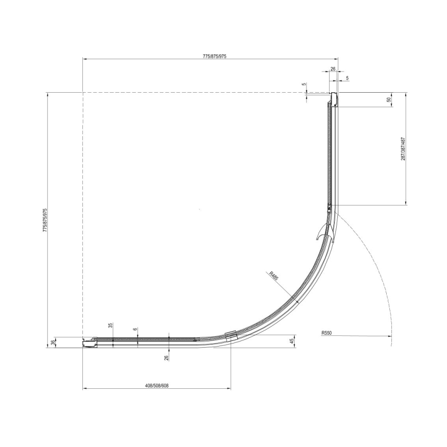 Ravak 37677U00Z1 - Kabina prysznicowa trójdzielna ćwierćokrągła PIVOT 90x90 cm satynowa