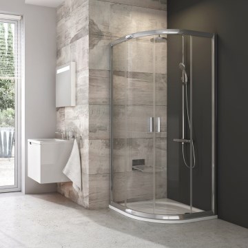 Ravak 3B240C00Z1B - Kabina prysznicowa ćwierćokrągła czteroczęściowa BLIX 80x80 cm chrom błyszczący
