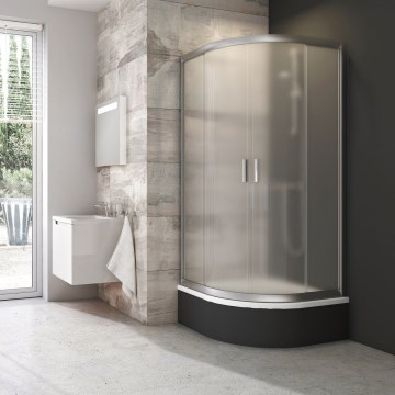 Ravak 3B240U40ZG - Kabina prysznicowa czteroczęściowa półokrągła BLIX 80x80 cm satin