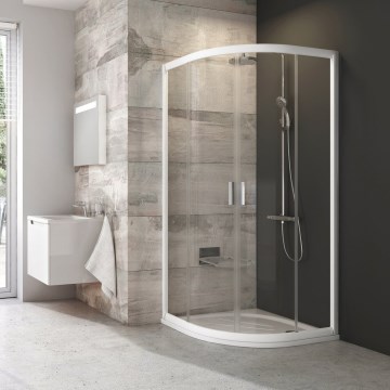 Ravak 3B270100Z1 - Kabina prysznicowa czteroczęściowa, półokrągła BLIX 90x90 cm, biała