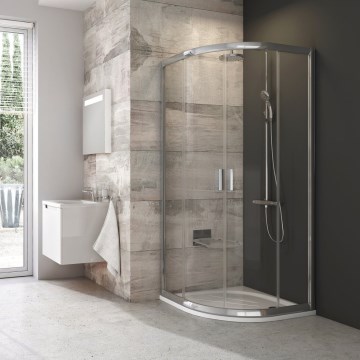 Ravak 3B270C00Z1B - Czteroczęściowa kabina prysznicowa półokrągła BLIX 90x90 cm chrom błyszczący