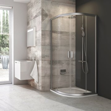 Ravak 3B270U00Z1 - Kabina prysznicowa czteroczęściowa półokrągła BLIX 90x90cm chrom matowy