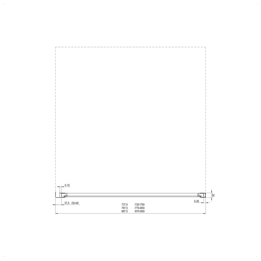 Ravak 940701R211 - Stała ścianka prysznicowa SUPERNOVA 90x198 cm biała