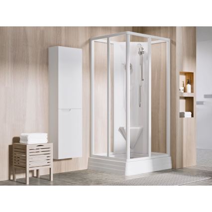 Ravak A007701120 - Kwadratowy brodzik prysznicowy ANGELA 90x90 cm biały