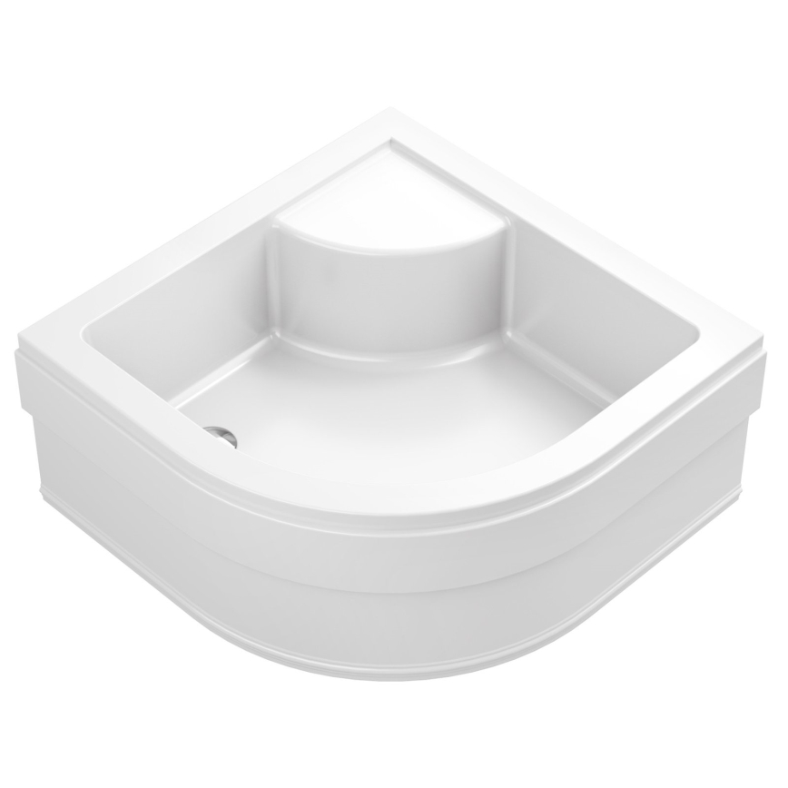 Ravak A217001020 - Brodzik prysznicowy ćwierćokrągły SABINA 90x90 cm biały