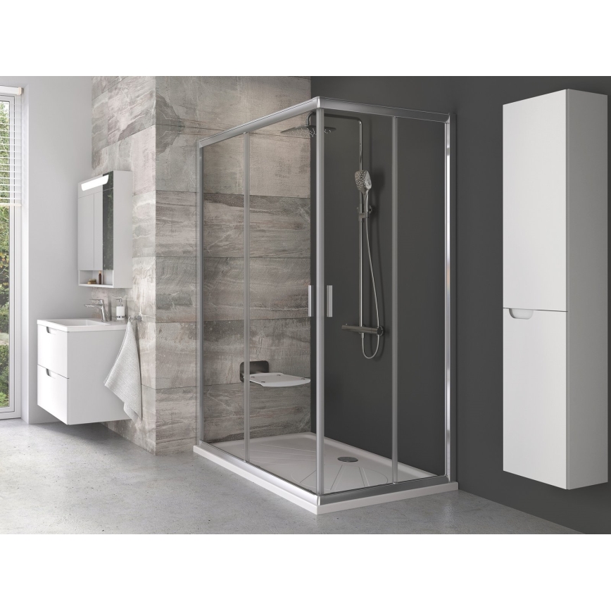 Ravak B8F0000060 - Składane siedzisko prysznicowe OVO czarne