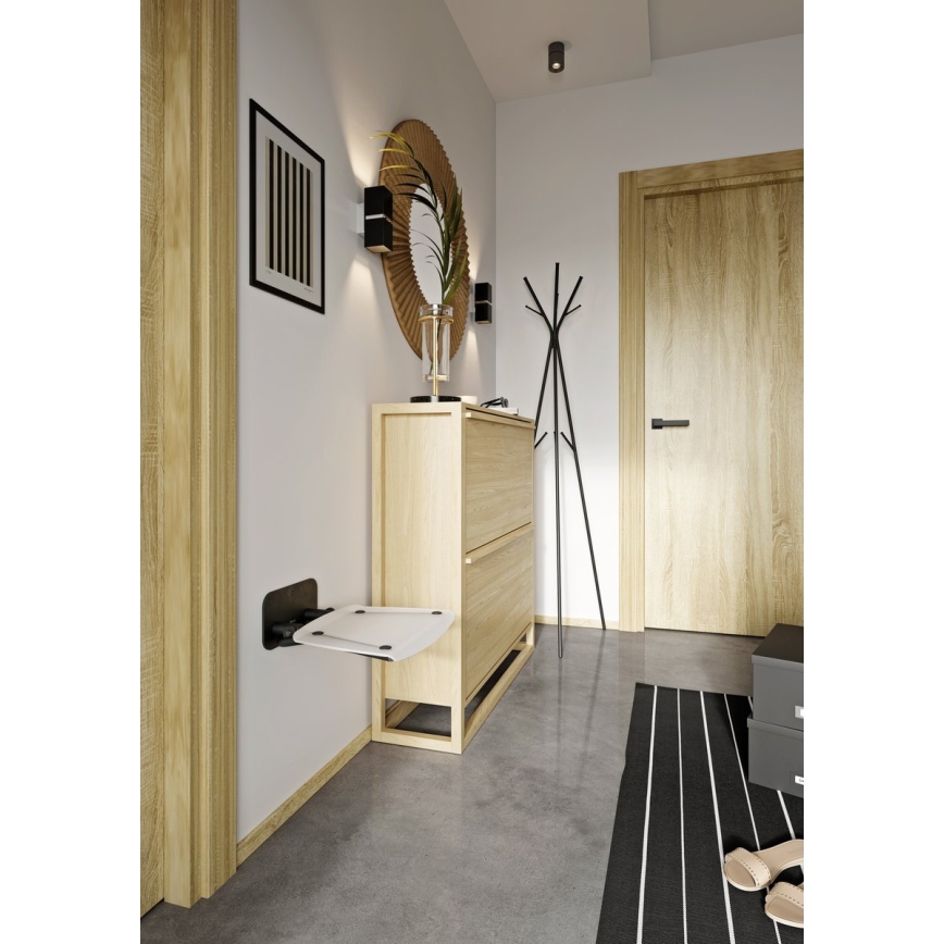 Ravak B8F0000060 - Składane siedzisko prysznicowe OVO czarne