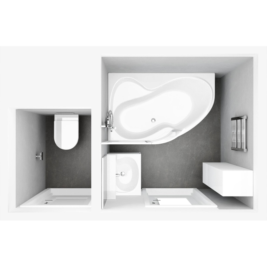 Ravak C571000000 - Wanna narożna ROSA 160x95 cm akryl/biała