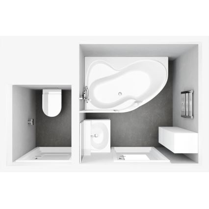 Ravak C571000000 - Wanna narożna ROSA 160x95 cm akryl/biały