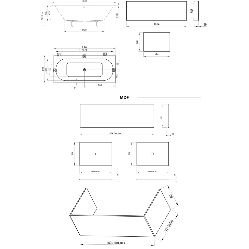 Ravak C921300000 - Wanna CITY SLIM 180x80 cm akryl/biały