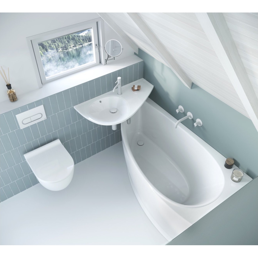 Ravak CS01000000 - Wanna narożna AVOCADO 150x75 cm akryl/biały