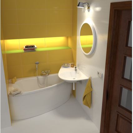 Ravak CT01000000 - Wanna narożna AVOCADO 150x75 cm akryl/biały