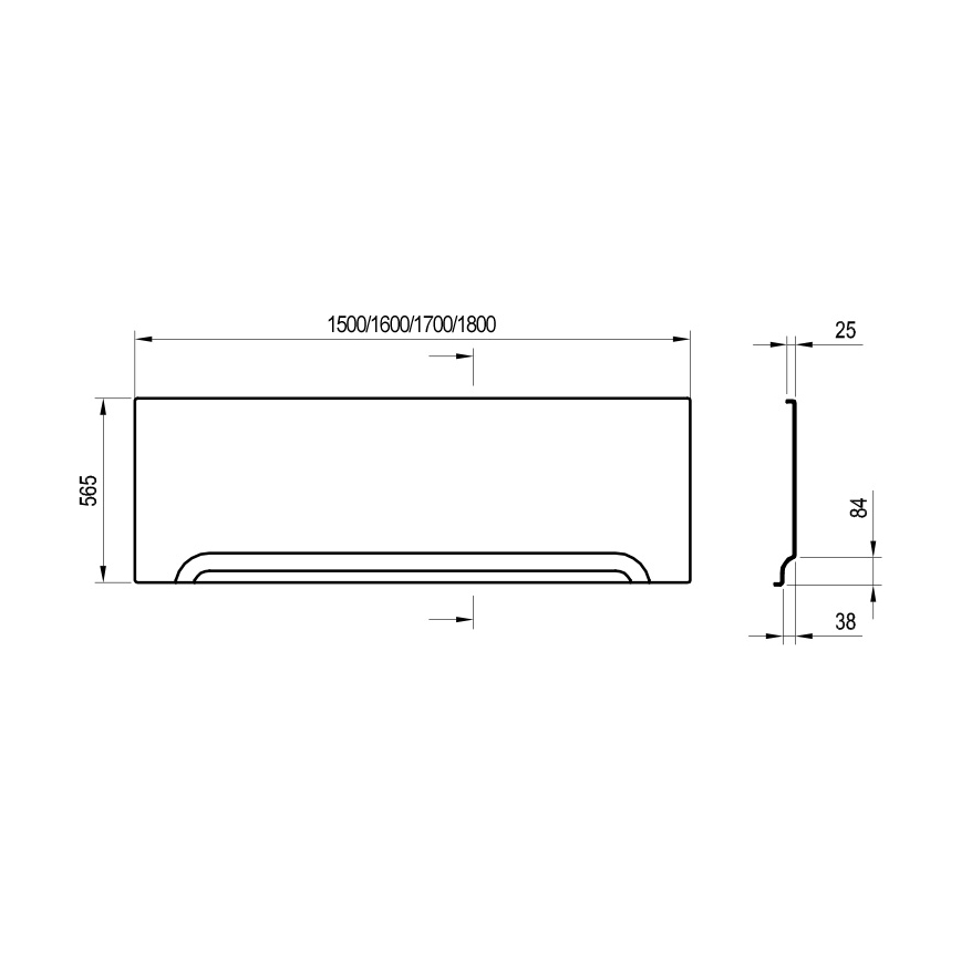 Ravak CZ001P0A00 - Panel przedni do wanny 150 cm akryl/biały