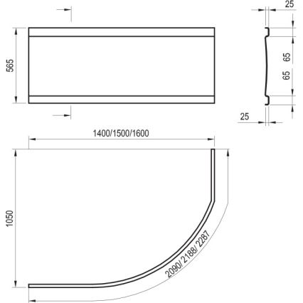 Ravak CZH1000A00 - Panel do wanny ROSA 140 cm, akryl, biały