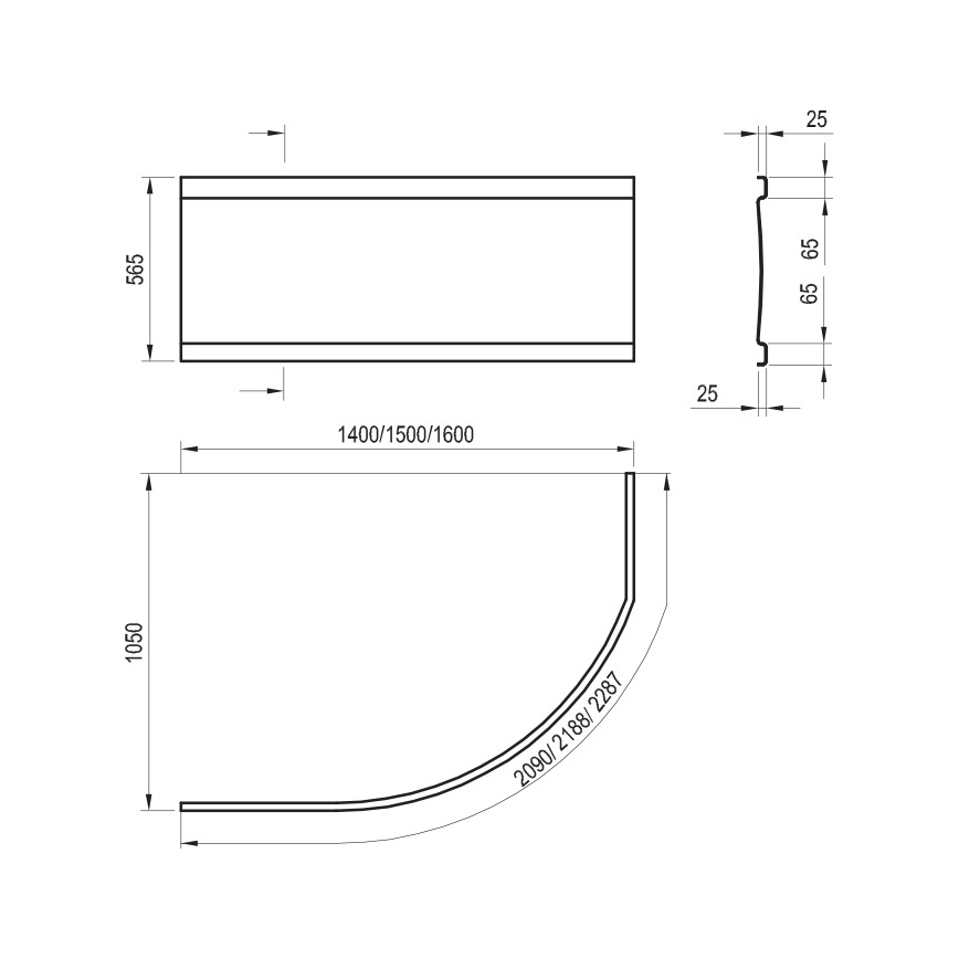 Ravak CZH1000A00 - Panel do wanny ROSA 140 cm, akryl, biały