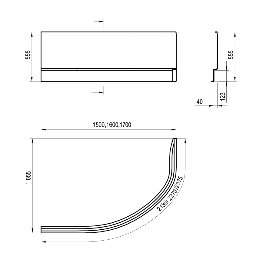 Ravak CZM1200AN0 - Panel do wanny ROSA 150 cm akryl/biały